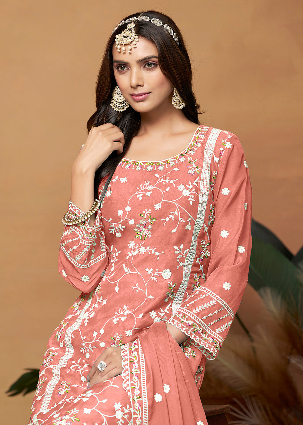 Readymade Peach Designer Salwar Kameez