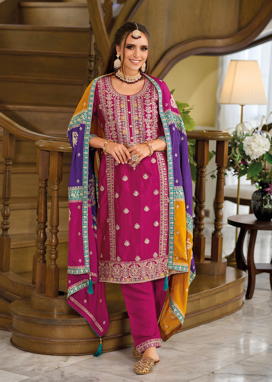 Readymade Elegant Pink Salwar Kameez