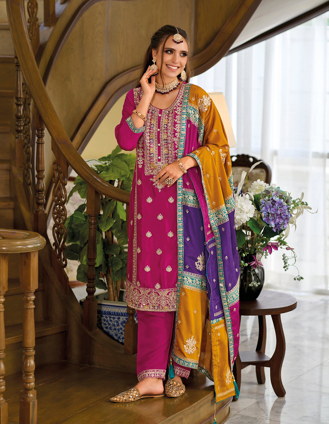 Readymade Elegant Pink Salwar Kameez