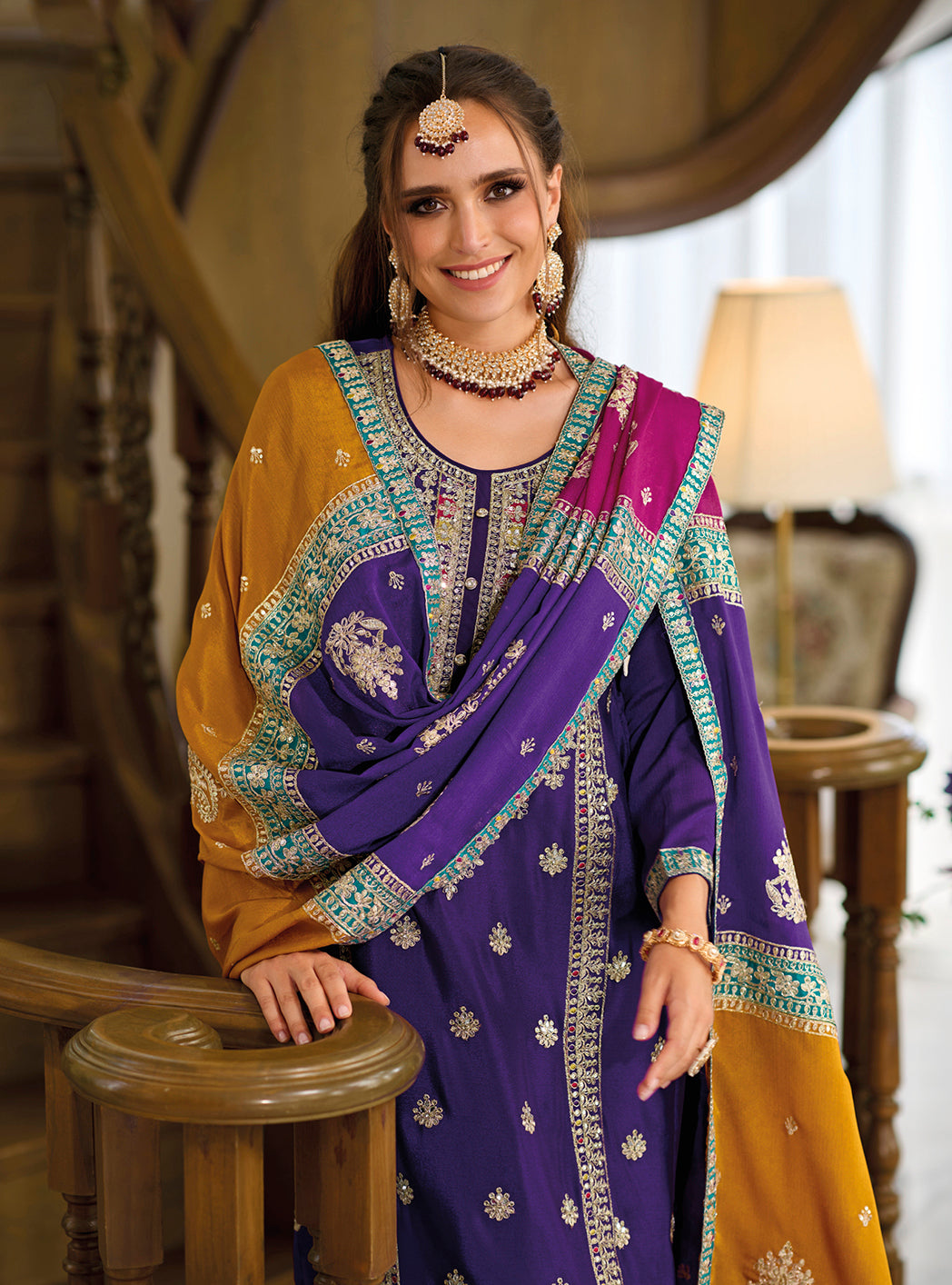 Readymade Elegant Purple Salwar Kameez