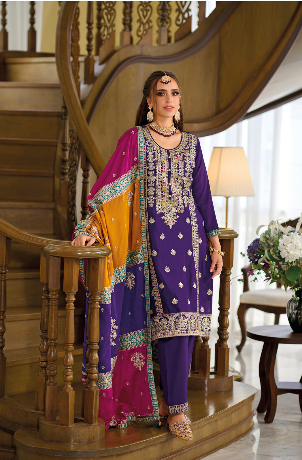 Readymade Elegant Purple Salwar Kameez