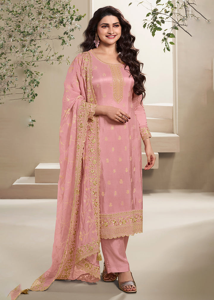 Readymade Exquisite Light Pink Designer Salwar Kameez