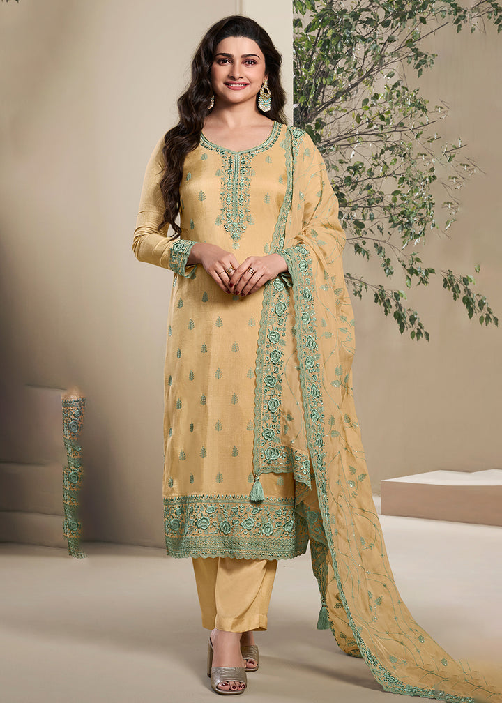 Readymade Elegant Light Yellow Designer Salwar Kameez