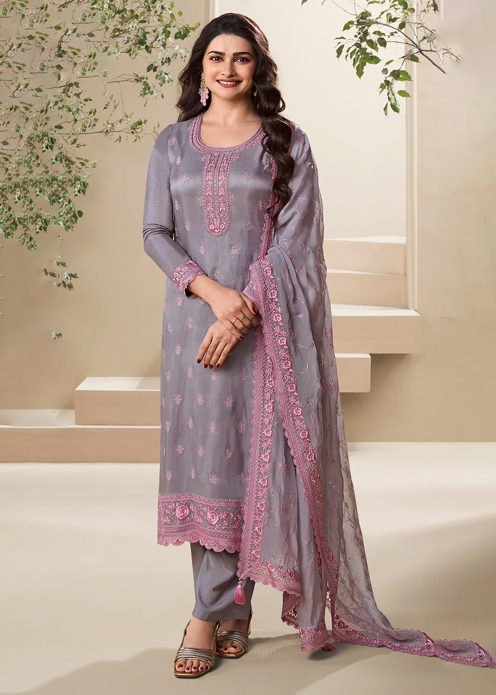 Readymade Elegant Violet Designer Salwar Kameez