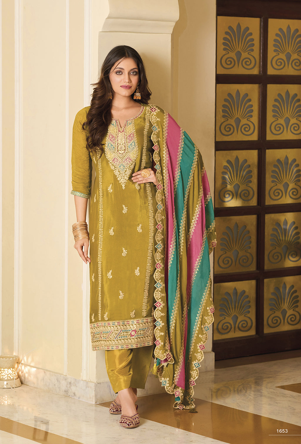 Readymade Yellow Premium Silk Salwar Kameez