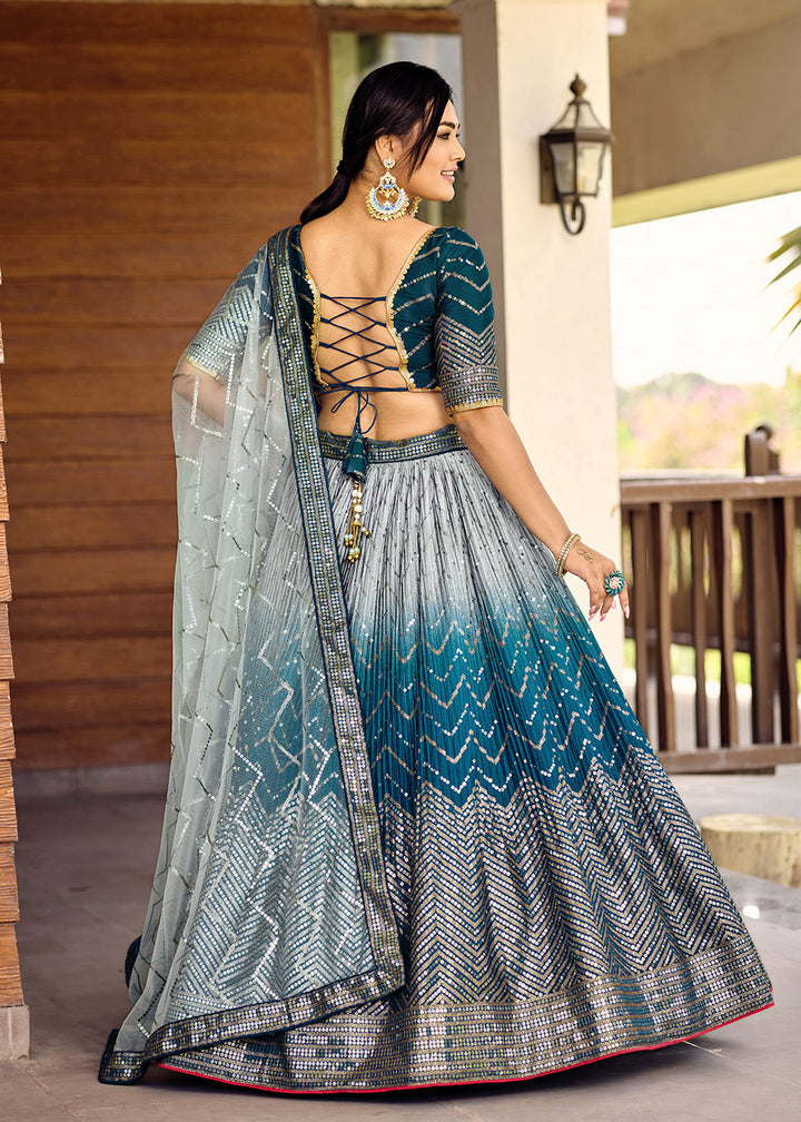 Readymade Elegant Rama Green Designer Lehenga Choli