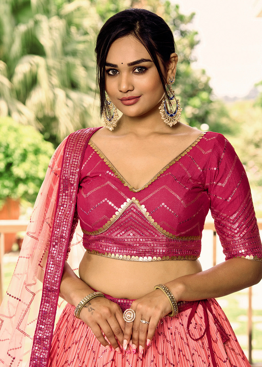 Readymade Radiant Pink Designer Lehenga Choli