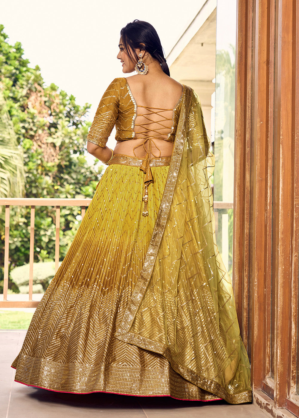 Readymade Bright Yellow Designer Lehenga Choli