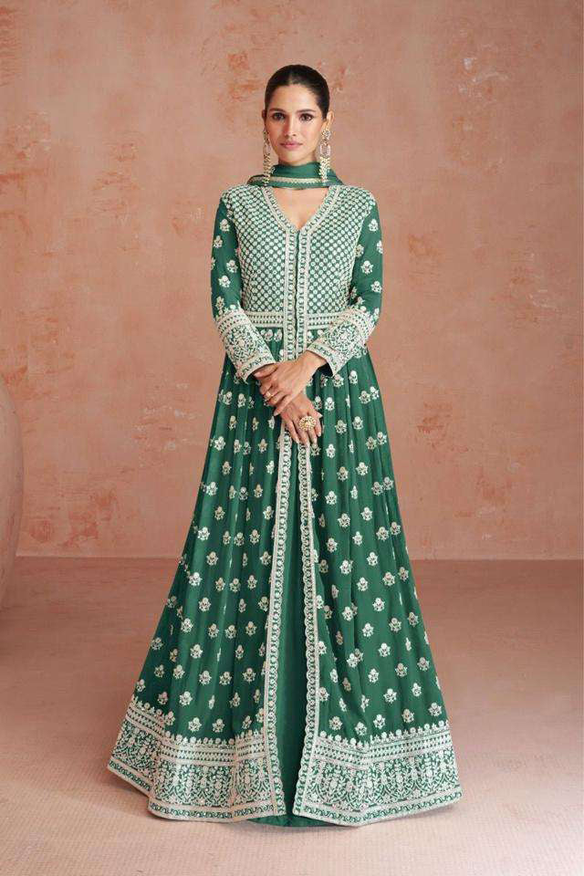 Stunning Green Designer Anarkali Suit