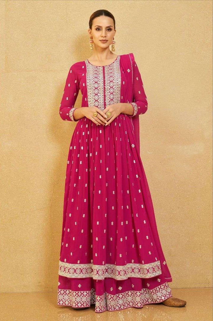 Elegant Pink Sharara Salwar Kameez Suit