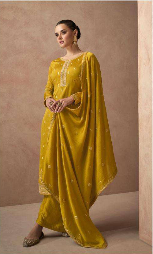 Stunning Partywear Designer Salwar Suit in Sunshine Yellow