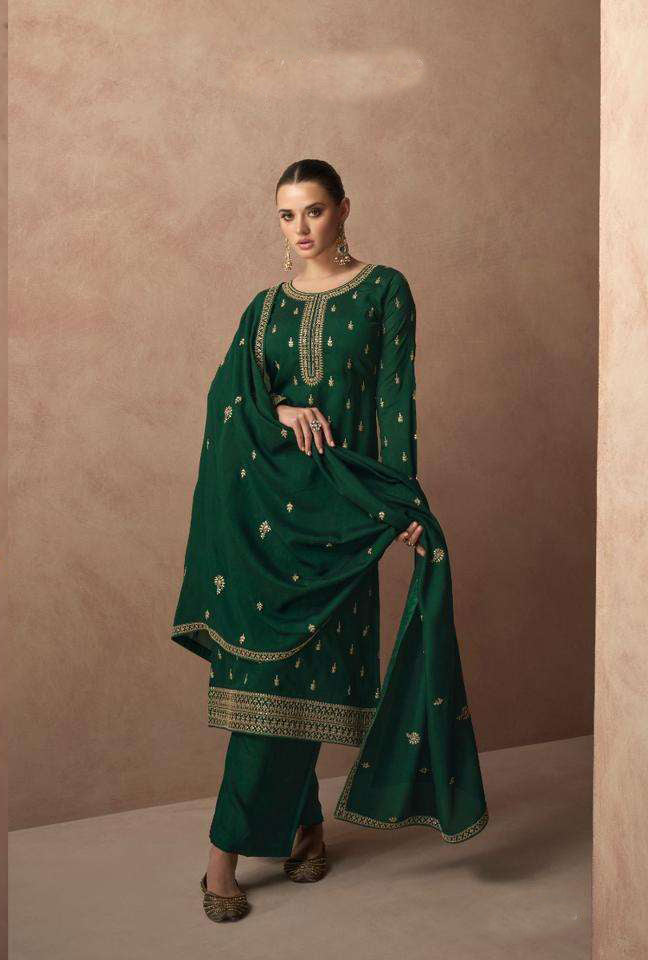 Elegant Green Partywear Designer Salwar Suit