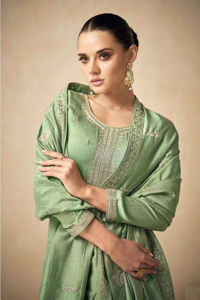 Stunning Green Wedding Salwar Kameez Palazzo Style