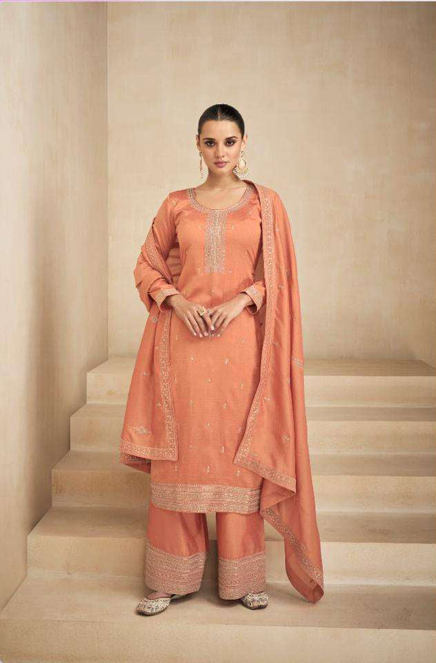 Orange Wedding Salwar Kameez Palazzo Pant Style