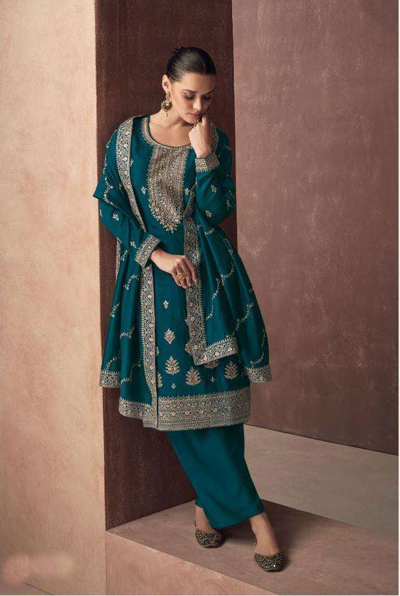 Elegant Dark Blue Wedding Salwar Kameez Palazzo Style