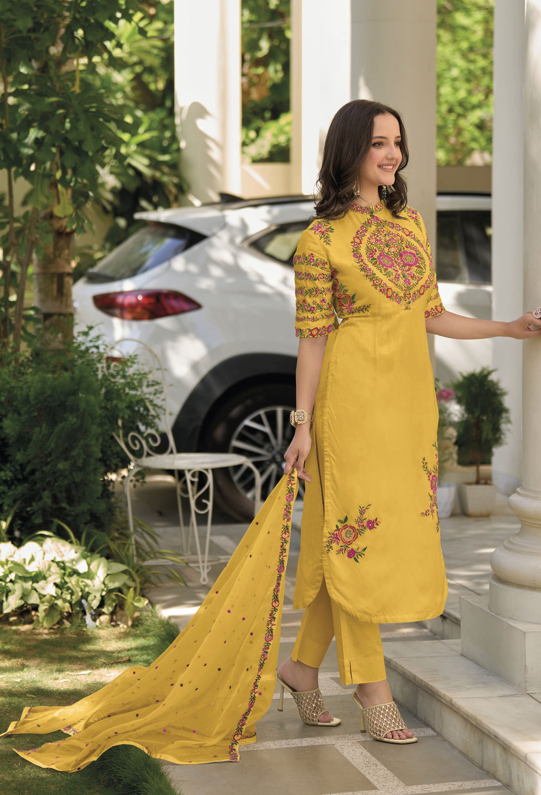 Readymade Designer Party Wear Salwar Kameez in yellow