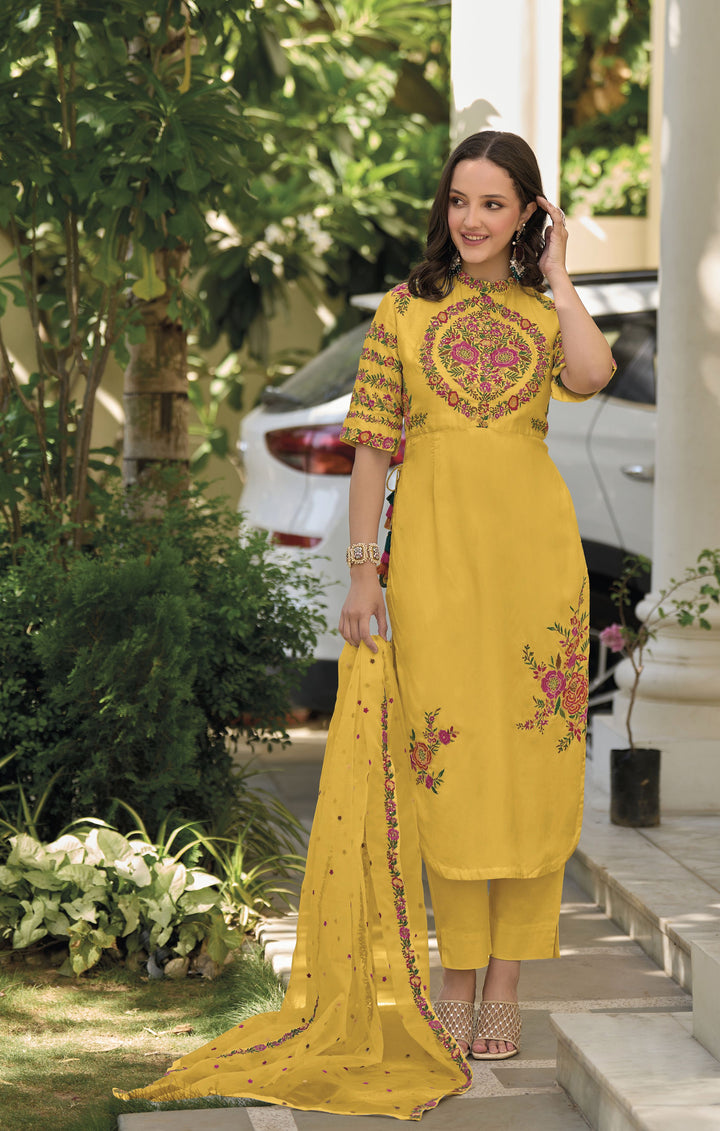 Readymade Designer Party Wear Salwar Kameez in yellow