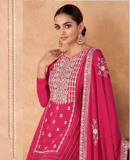 Stunning Pink Full Stitched Salwar Kameez in Real Georgette Chinon