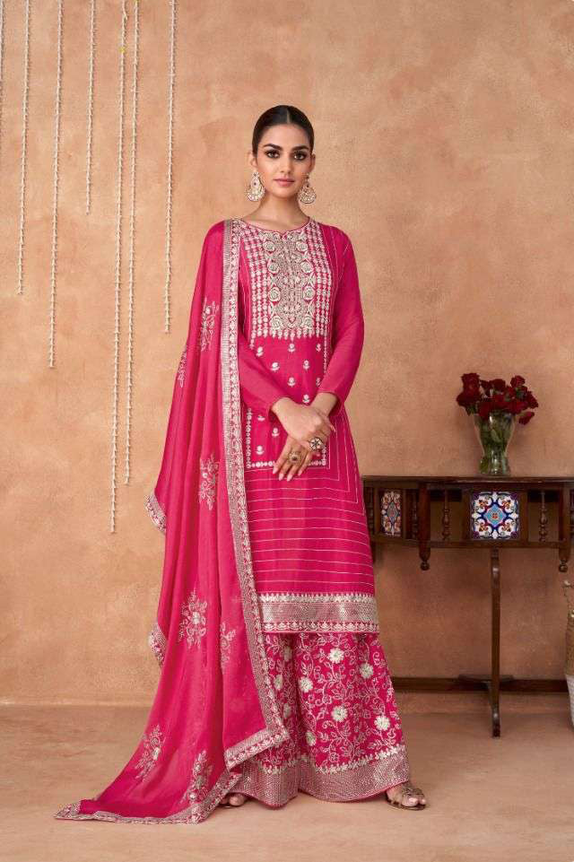 Stunning Pink Full Stitched Salwar Kameez in Real Georgette Chinon