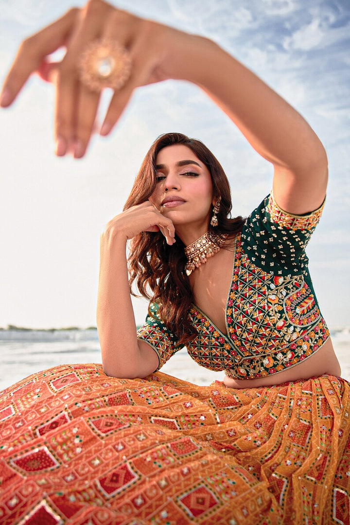 Indian Lehenga Choli in Orange