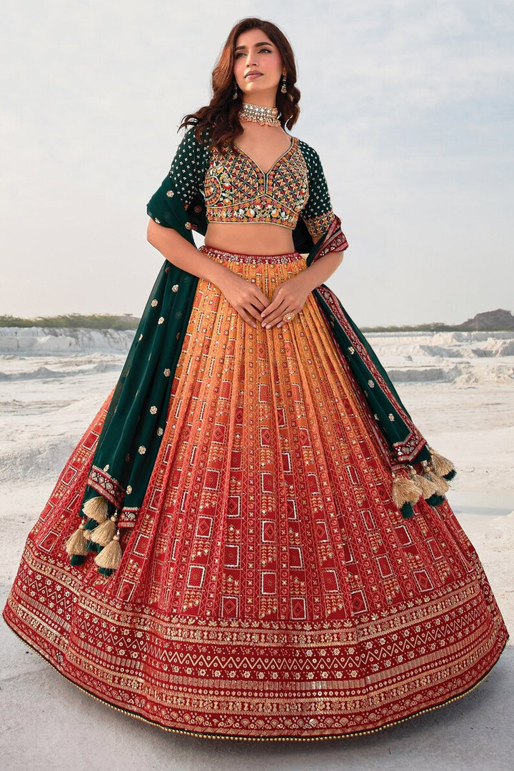 Indian Lehenga Choli in Orange