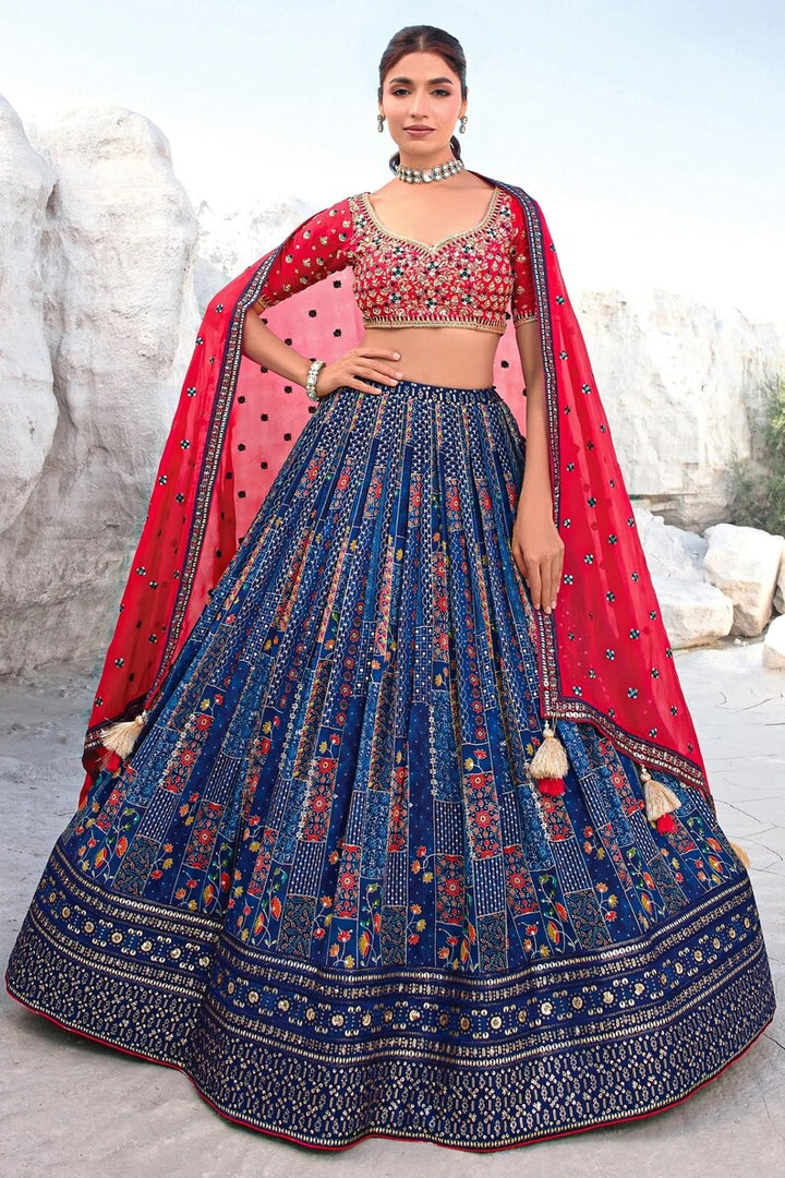 Indian Lehenga Choli in Blue