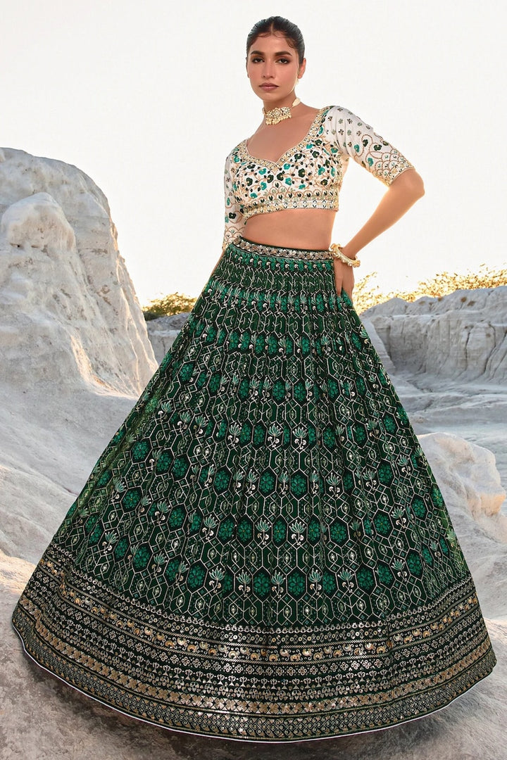 Designer Dark Green Lehenga Choli