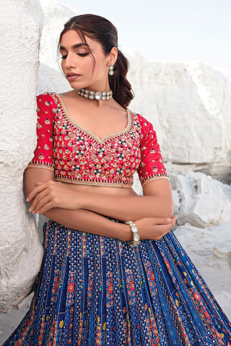 Indian Lehenga Choli in Blue