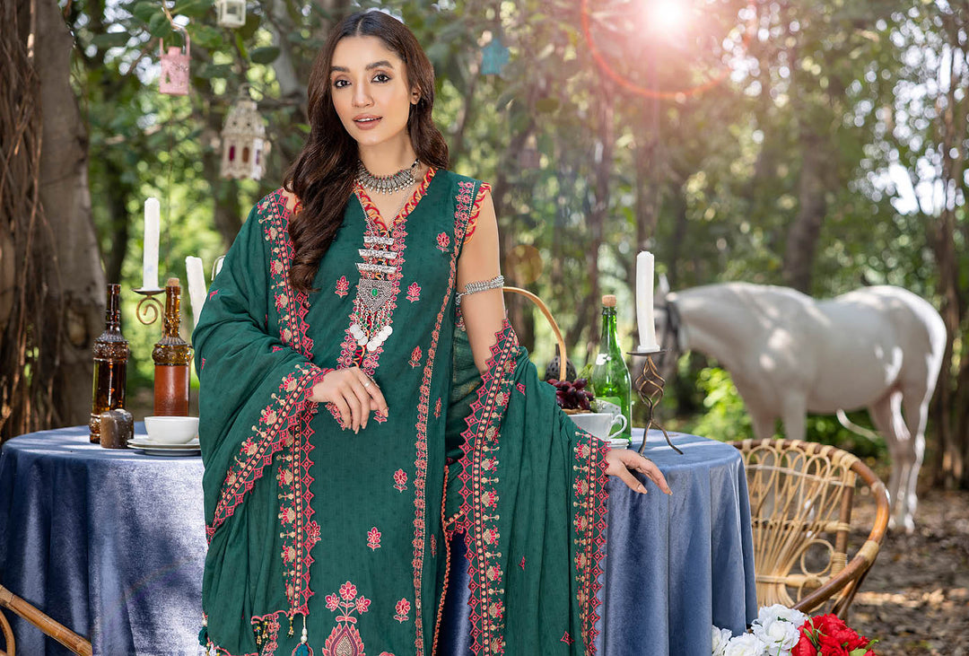 Alzohaib Bloom Sunshine 2023 green Pakistani Salwar Suits