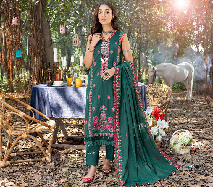 Alzohaib Bloom Sunshine 2023 green Pakistani Salwar Suits