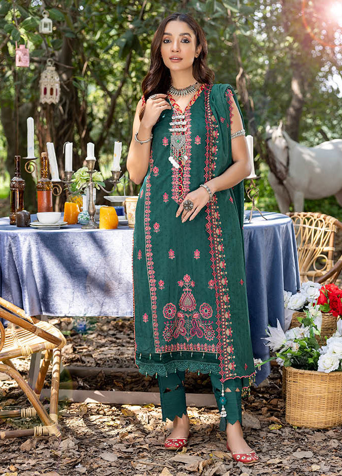 Alzohaib Bloom Sunshine 2023 green Pakistani Salwar Suits