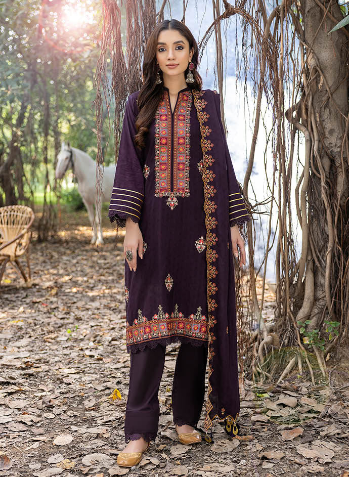 Purple embroidered Pakistani Salwar Suits