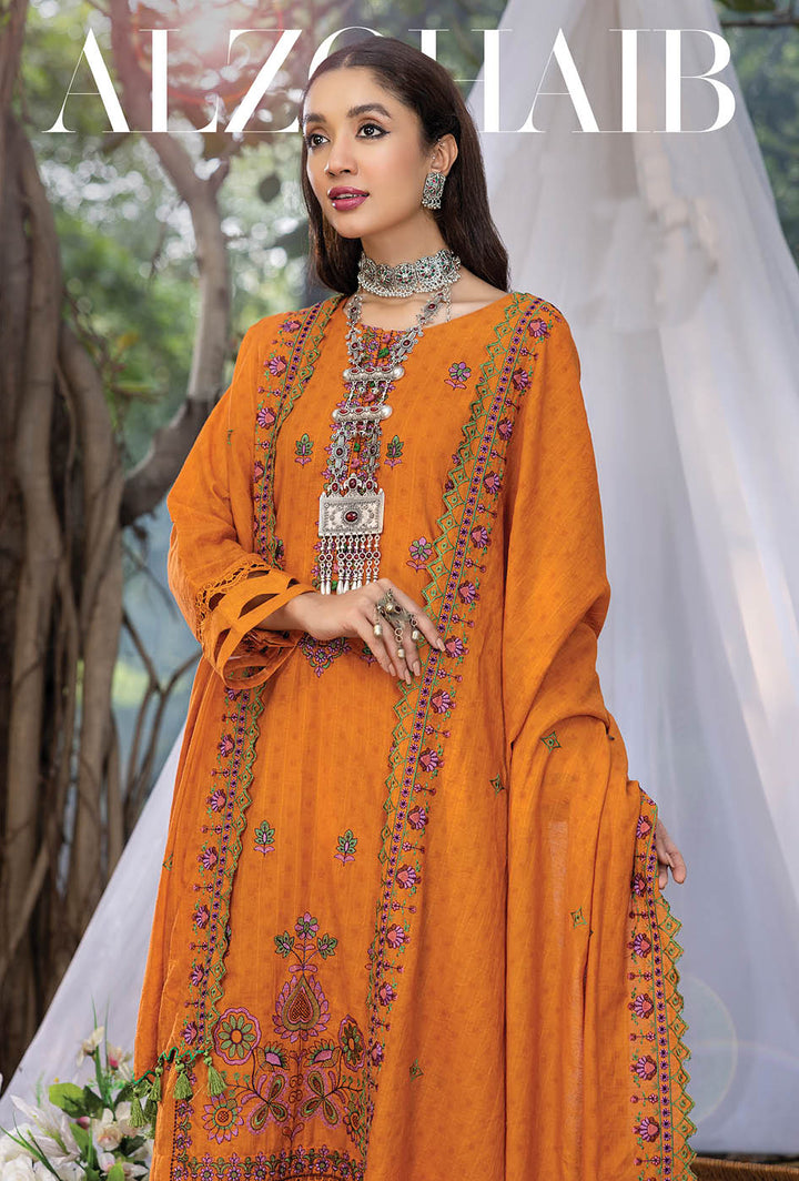 Saffron Embroidered Pakistani Salwar Suits