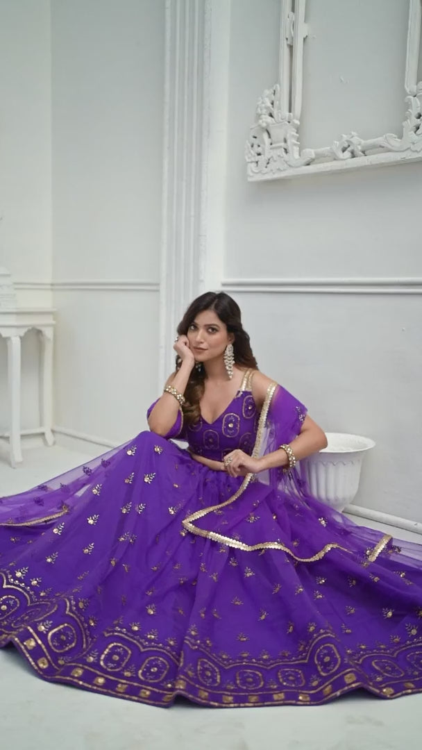 Elegant Purple Designer Lehenga Choli