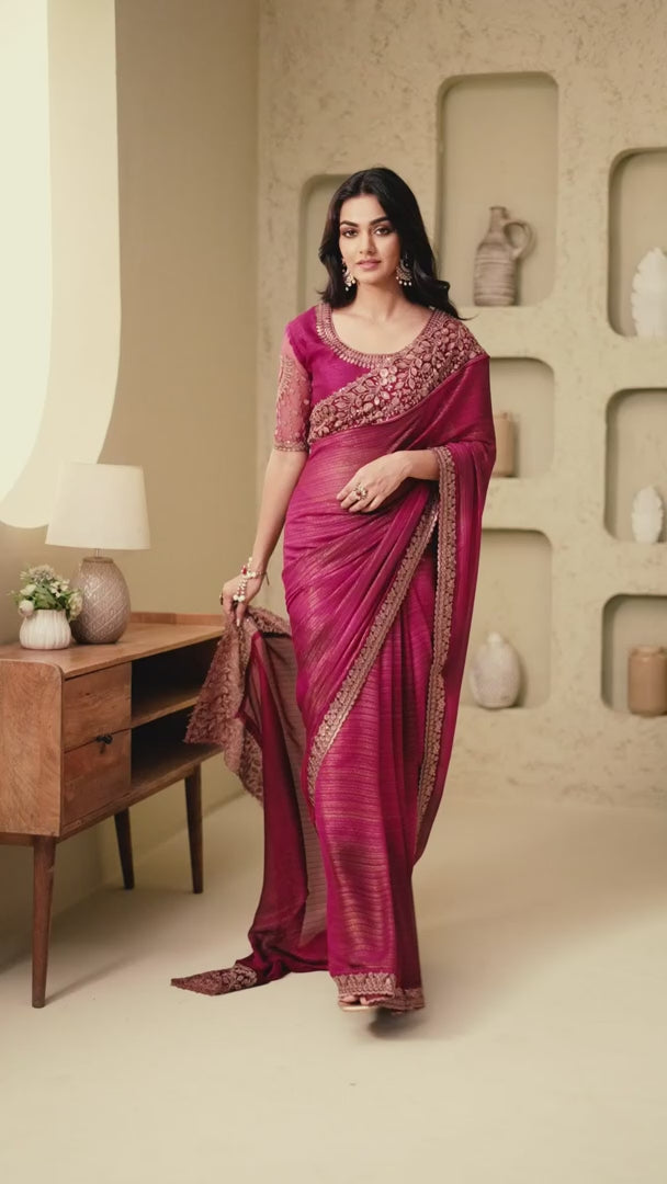 Wine Indian Saree