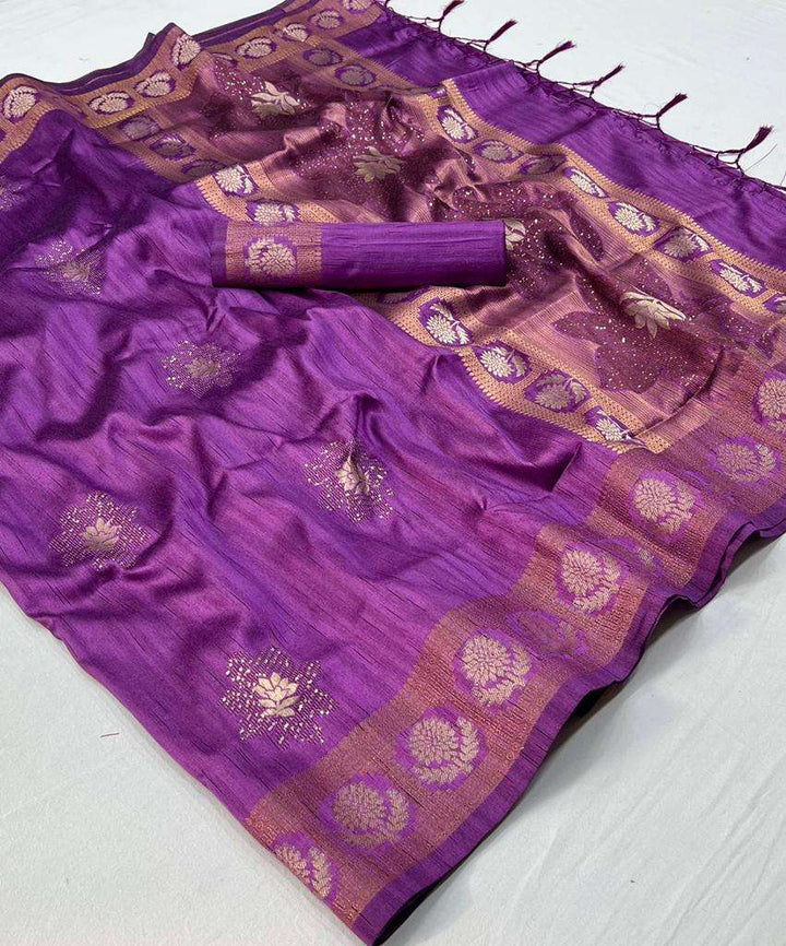 Exquisite Purple Banarasi Silk Saree