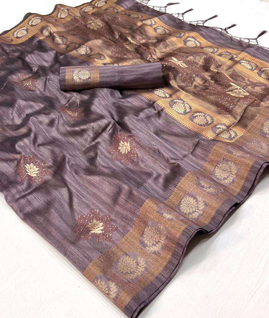 Exquisite Violet Banarasi Silk Saree