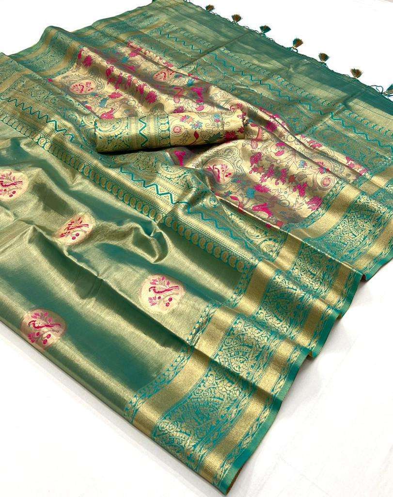 Enchanting Green Designer Silk Saree