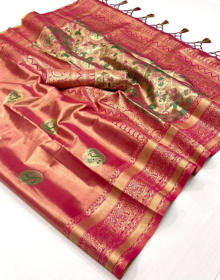 Graceful Pink Designer Silk Saree